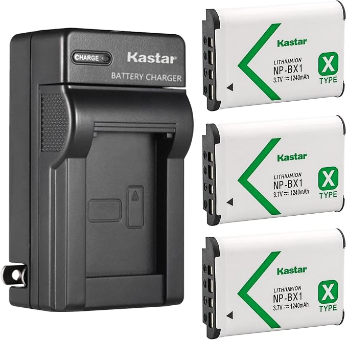 Kastar 3-Pack NP-BX1 Battery and AC Wall Charger Replacement by Kastar