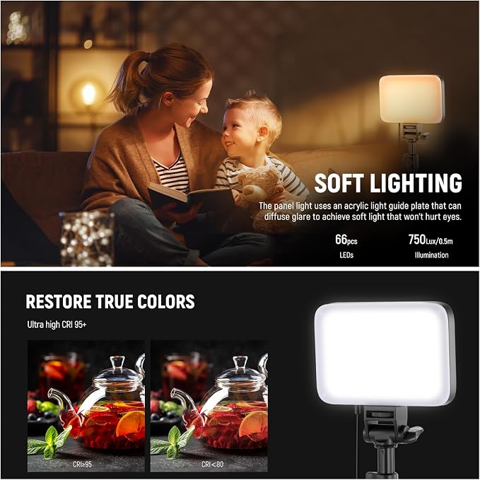 NEEWER Basics LED Video Light Panel Lighting Kit, Bi Color Dimmable Portable - Image 4