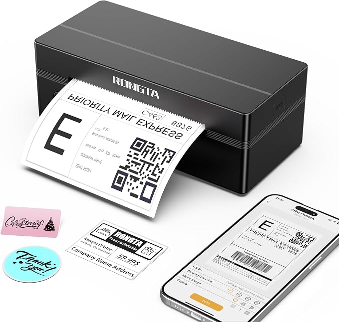 Rongta Bluetooth Thermal Shipping Label Printer, Wireless 4x6 Label Printer by RONGTA