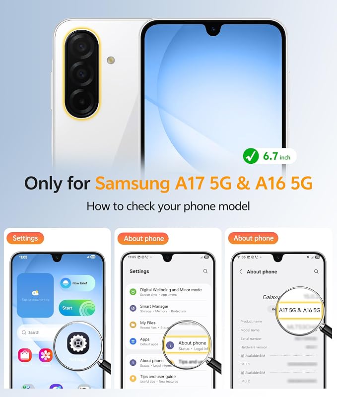 FNTCASE for Galaxy A17/A16 5G Phone Case: for Samsung A17 Cases Matte - Image 2