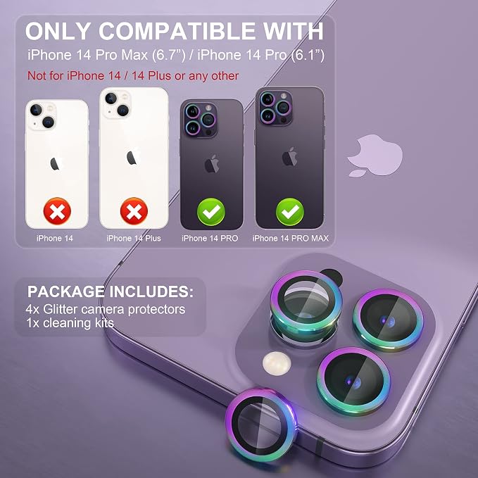 Choiche Compatible for iPhone 14 Pro/iPhone 14 Pro Max Camera Lens Protector - Image 2