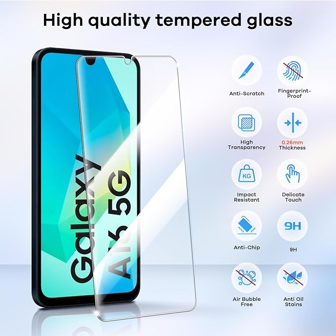 4+4 Pack for Samsung Galaxy A16 5G Screen Protector & Phone Camera Lens - Image 3