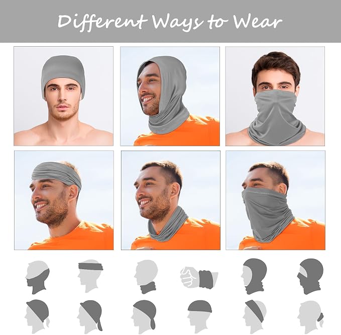 Geyoga 6 Pieces Summer UV Protection Cooling Neck Gaiter Face Clothing Neck - Image 5