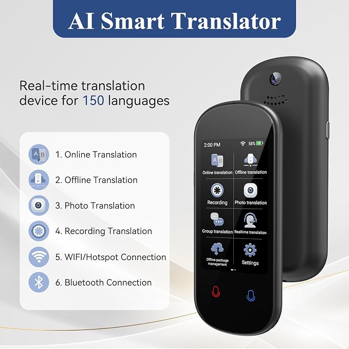 Language Translator Device, VORMOR Two-Way AI Voice Translator - Image 2