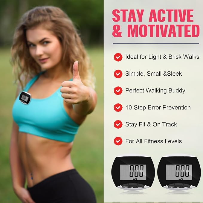 Weewooday Pedometer for Walking Steps and Miles Simple Pedometer Clip on - Image 5