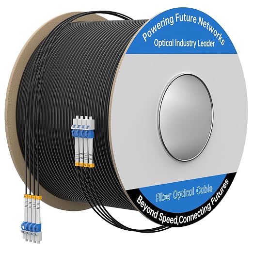75M/246FT Outdoor Armored LC to LC Fiber Optic Cable, 4 Core OS2 Single Mode by Unknown