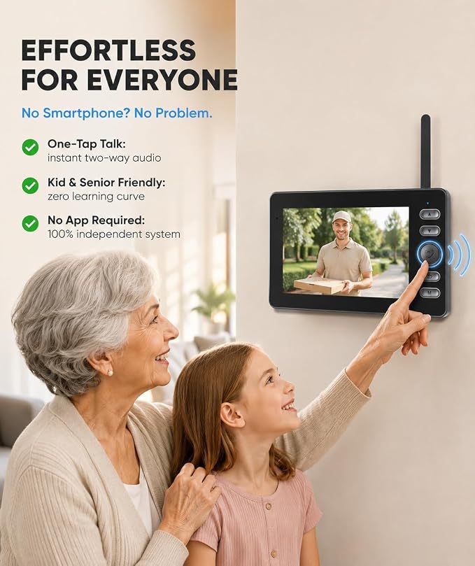 TKMARS Doorbell Camera No Subscription Wireless Video Doorbell, Two-Way Intercom - Image 4