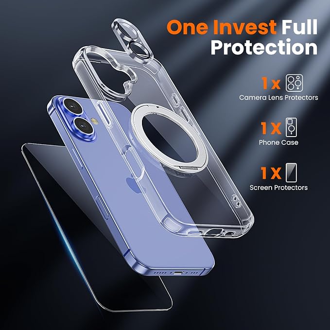 toushion 3 in 1 for iPhone 16 Case Clear - Image 3