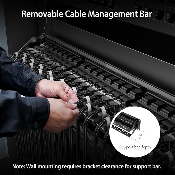 Jadaol 48 Port Patch Panel Rackmount or Wall Mount 19-Inch, 2U Cat 6 Network - Image 3