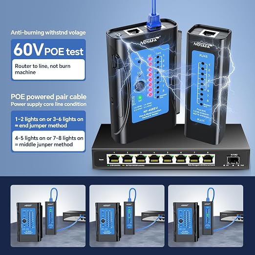 Rechargeable Network Cable Tester, NF-468EU Ethernet Cable Continuity Tester - Image 7