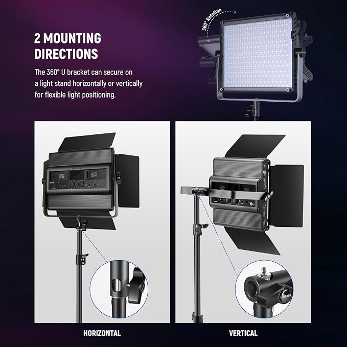 NEEWER 2 Pack RGB1200 LED Video Light - Image 8
