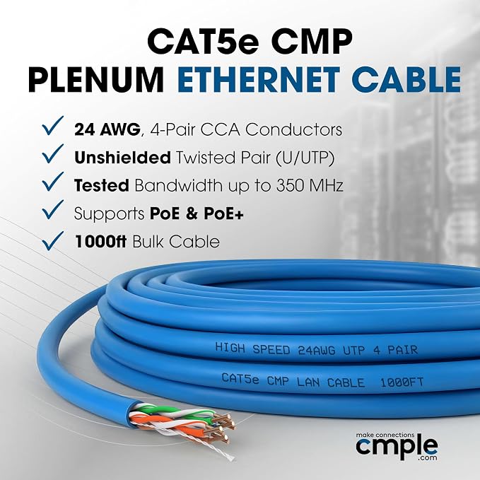 Cmple - Cat5e Plenum Cable 1000ft - Image 2