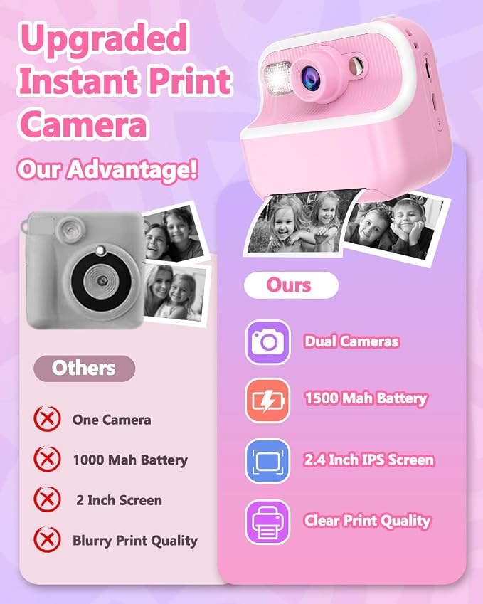 Kids Camera Instant Print, Christmas Birthday Gifts - Image 6