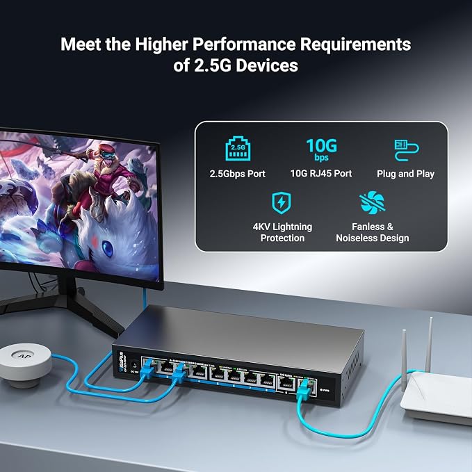 10 Ports 10Gb Unmanaged Ethernet Switch - Image 3