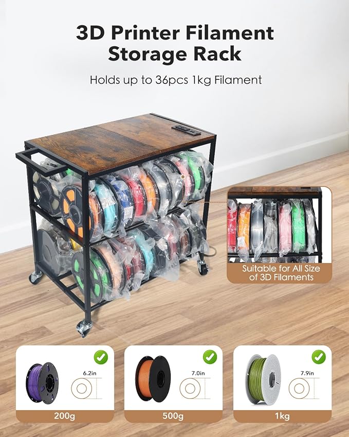 3D Printer Stand with Filaments Storage-Small 3D Printer Table - Image 5
