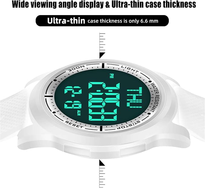Beeasy Digital Watch for Men Women, 50M Waterproof, Ultra-Thin & Lightweight - Image 4