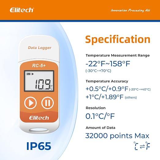 Elitech RC-5+ Digital PDF USB Temperature Data Logger Reusable Recorder - Image 4