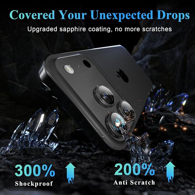 YWXTW Camera Lens Protector for iPhone 17 Pro/iPhone 17 Pro Max, Tempered Glass - Image 3