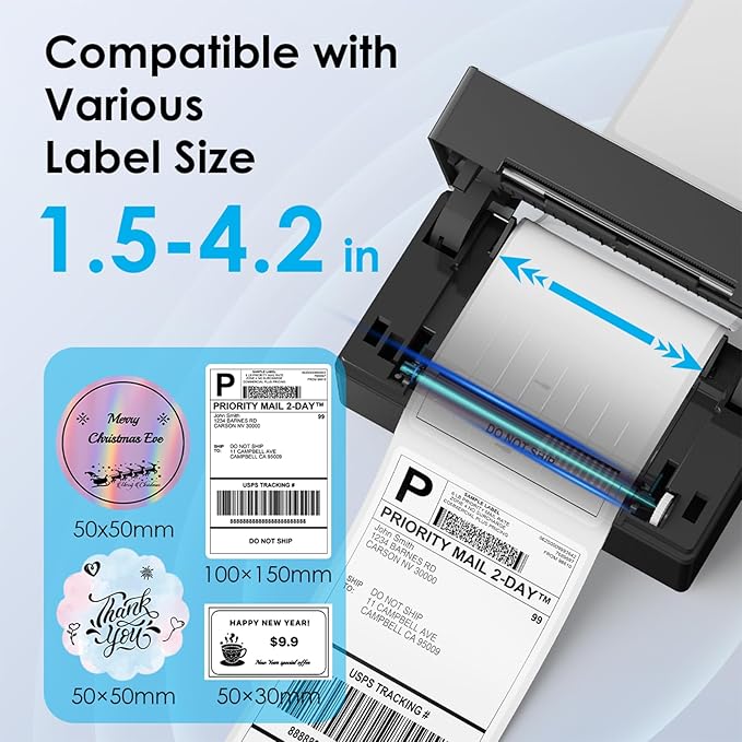 KNAON Bluetooth Thermal Shipping Label Printer, 4x6 Portable Thermal Address - Image 3