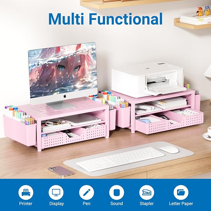 OPNICE Laptop Stand for Desk Organizer and Accessories, 2-Tier Computer Monitor - Image 5