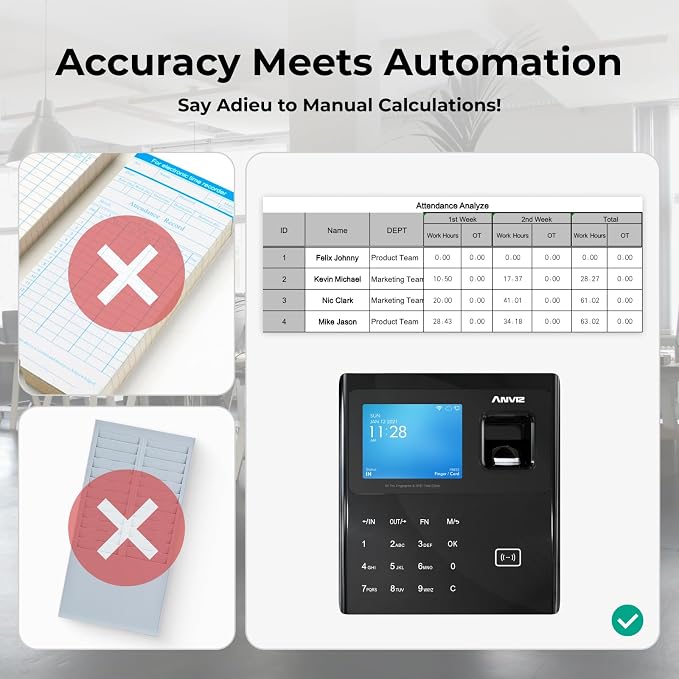 ANVIZ Time Clocks for Employees Small Business - Image 6