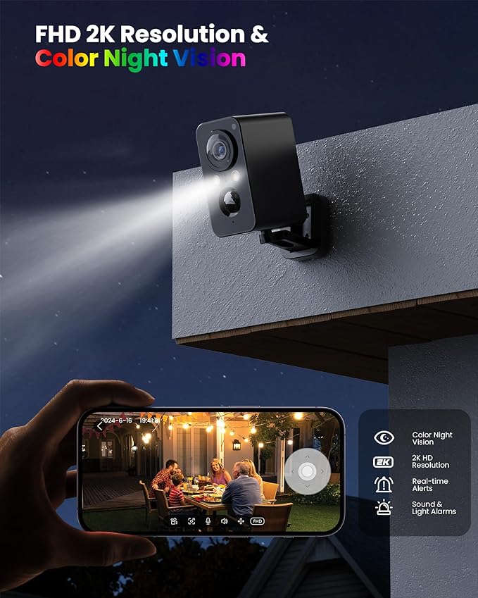 BECAMSO 2Packs Security Cameras Wireless Outdoor: 180° Horizontal Cameras - Image 3