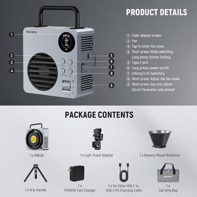 NEEWER 80W LED Video Light - Image 9