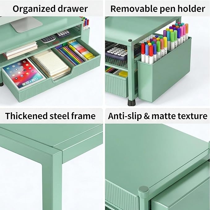 ECOLOVI Desk Organizer and Accessories, 2-Tier Computer Monitor Stand Rise - Image 3