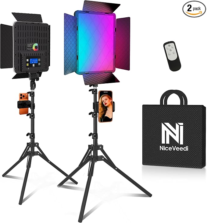 NiceVeedi 2-Pack RGB Photography Lighting by NiceVeediOfficial