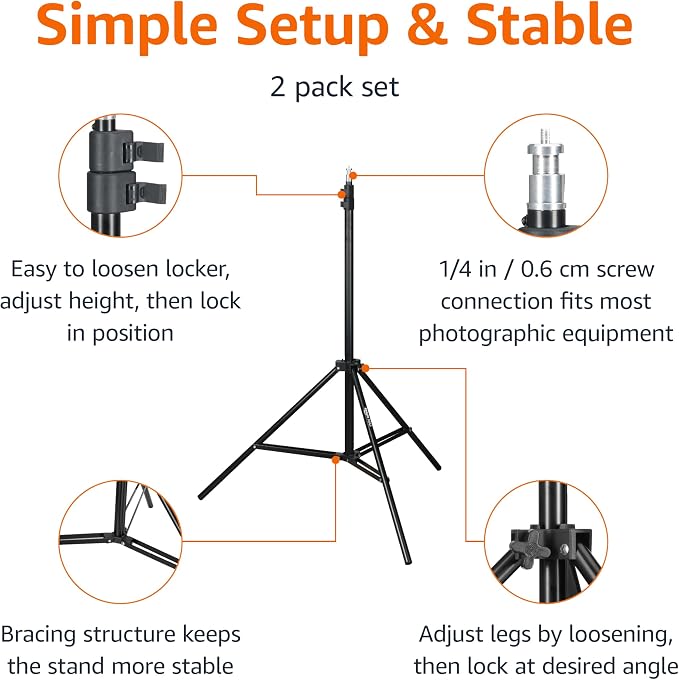 Amazon Basics Portable Aluminum Photography Light Stand Tripod - Image 2