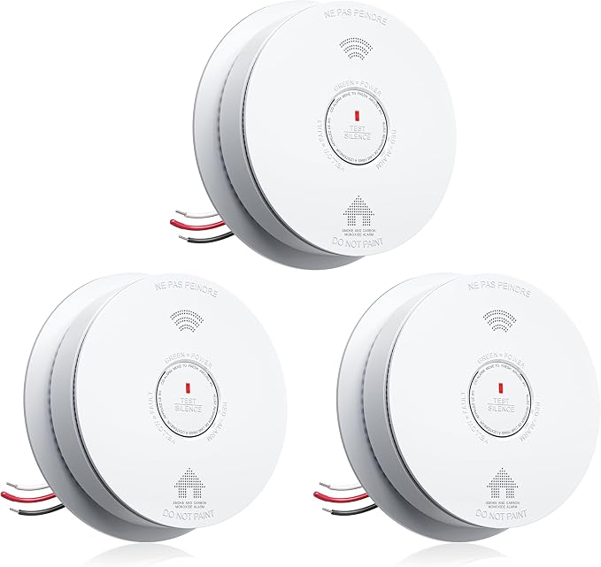SITERWELL Hardwired Smoke Detector Carbon Monoxide Detector 10 Year Battery by SITERWELL