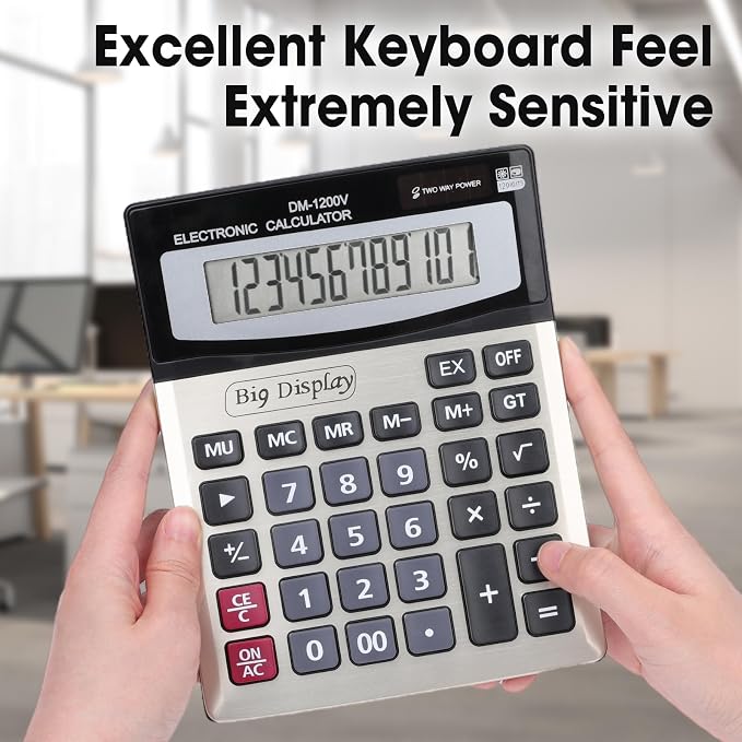 6 Pack Calculator Bulk, Calculators Desktop 12 Digit Extra Large LCD Display - Image 5