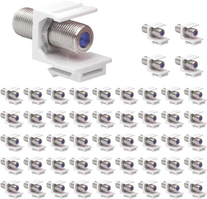 VCE 3GHz Coax Keystone Jack Insert Coaxial Cable Connector, F-Type RG6 Cable by VCE