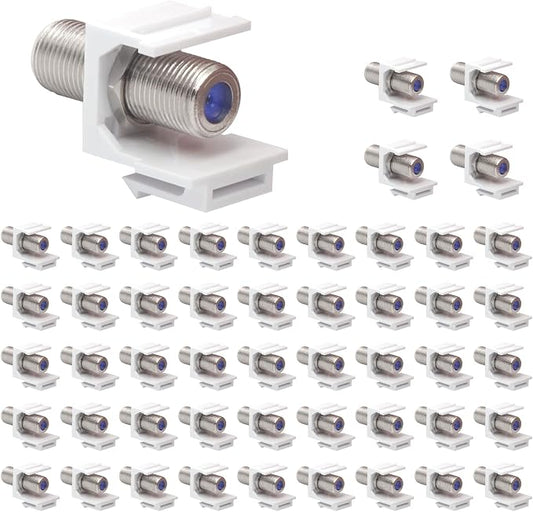 VCE 3GHz Coax Keystone Jack Insert Coaxial Cable Connector, F-Type RG6 Cable by VCE