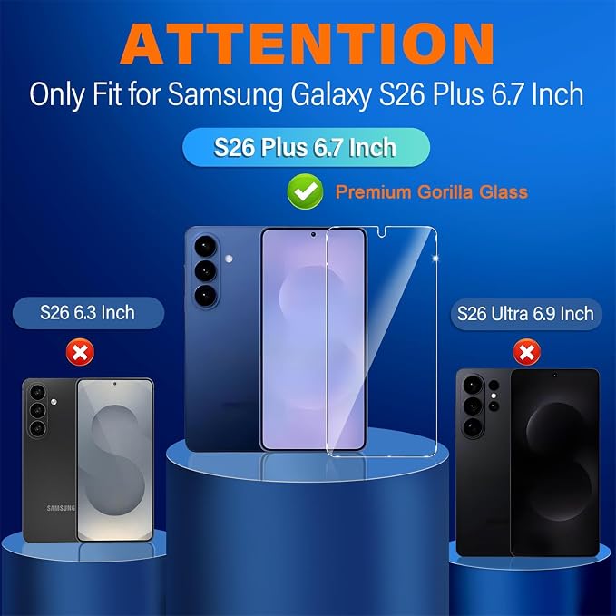 firtstnow 3 Pack for Samsung Galaxy S26 Plus Screen Protector Tempered Glass + - Image 2