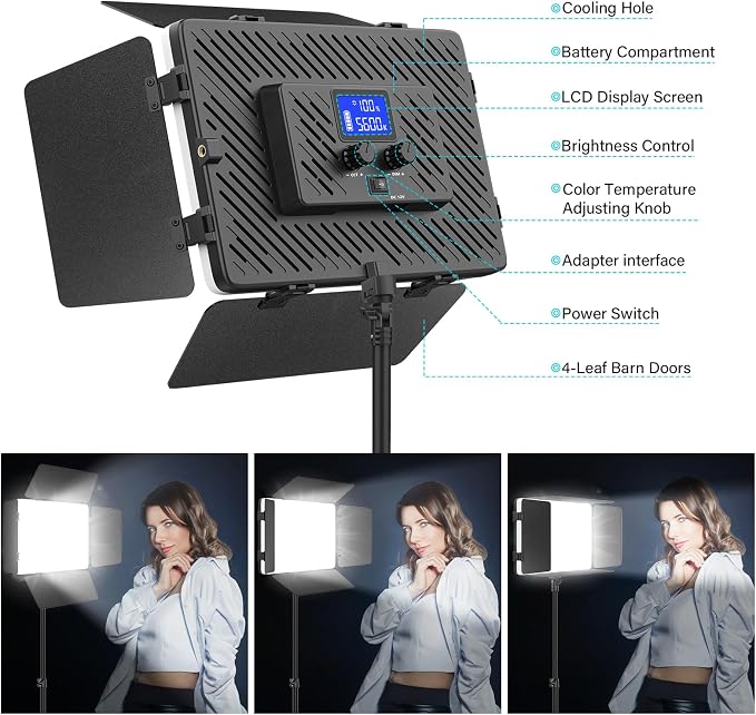 Unicucp 2 Pack Led Video Light Panel Lighting Kit - Image 3