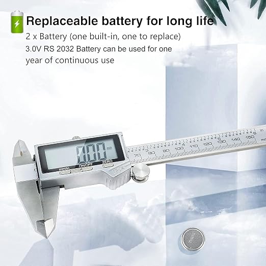 Digital Caliper Measuring Tool, IP54 Waterproof Stainless Steel Vernier Caliper - Image 6