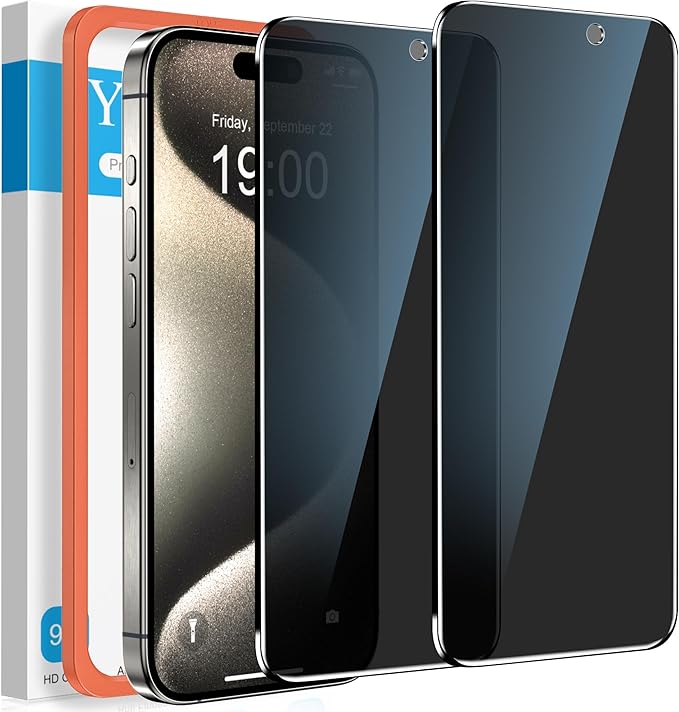 YMHML 2 Pack for iPhone 15 Pro Max/iPhone 16 Plus /15 Plus Privacy Screen by YMHML