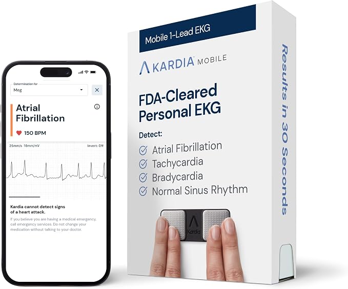 KardiaMobile 1-Lead EKG Monitor, Medical-Grade FDA-Cleared Personal Heart by AliveCor