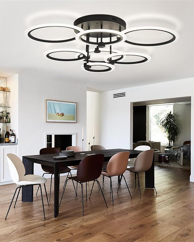 Modern LED Ceiling Light 7 Rings Dimmable Fixtures - Image 8