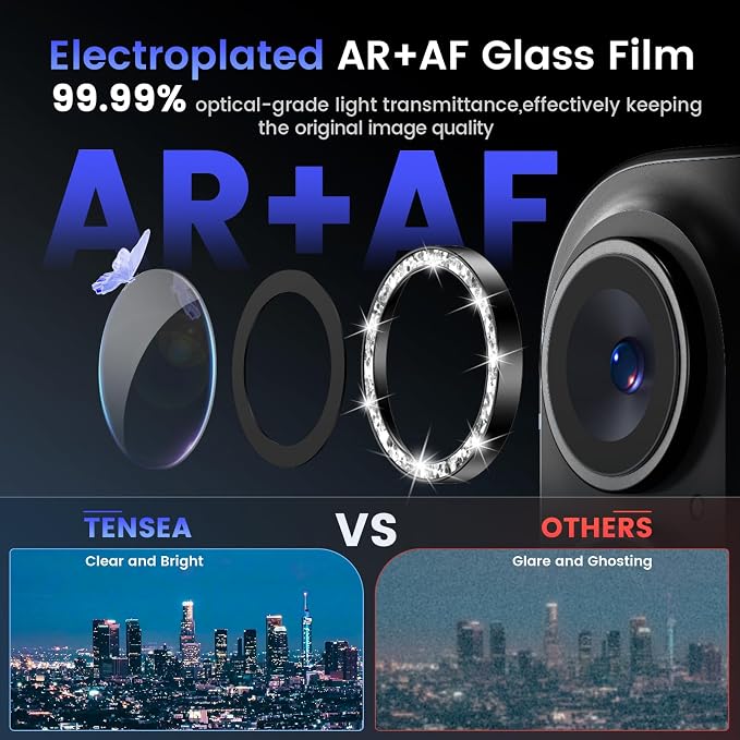 Tensea for iPhone 16 / iPhone 16 Plus Camera Lens Protector, 9H Tempered Glass - Image 3