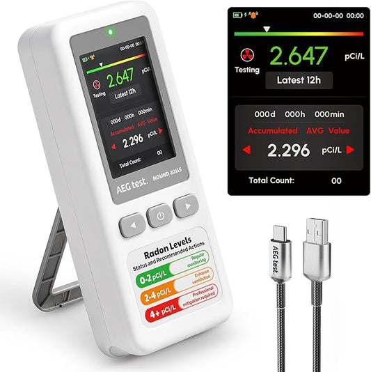HOUND-1011S Portable Radon Detector, High-Accuracy Sensor by AEGTEST