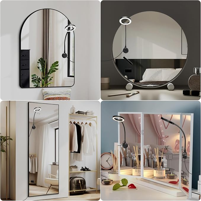Suction Cup LED Vantiy Lights for Mirror, Flexible Gooseneck Stick on Selfie - Image 7