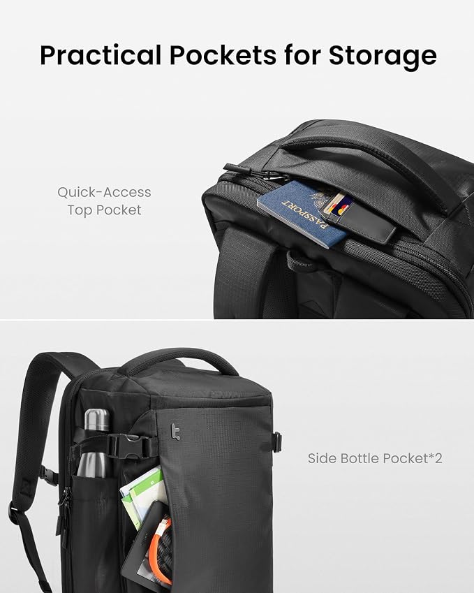 tomtoc Travel Backpack 40L, TSA Friendly Flight Approved Carry-on Luggage Hand - Image 7