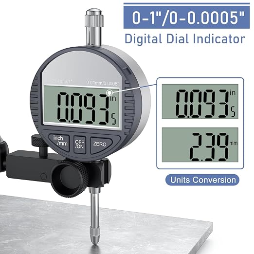 HDLNKAK Electronic Digital Dial Indicator Gauge and Magnetic Base, 0-1 - Image 2