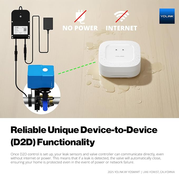 YoLink Smart Water Leak Protection System Kit: Bulldog Valve Robot, Smart Valve - Image 2