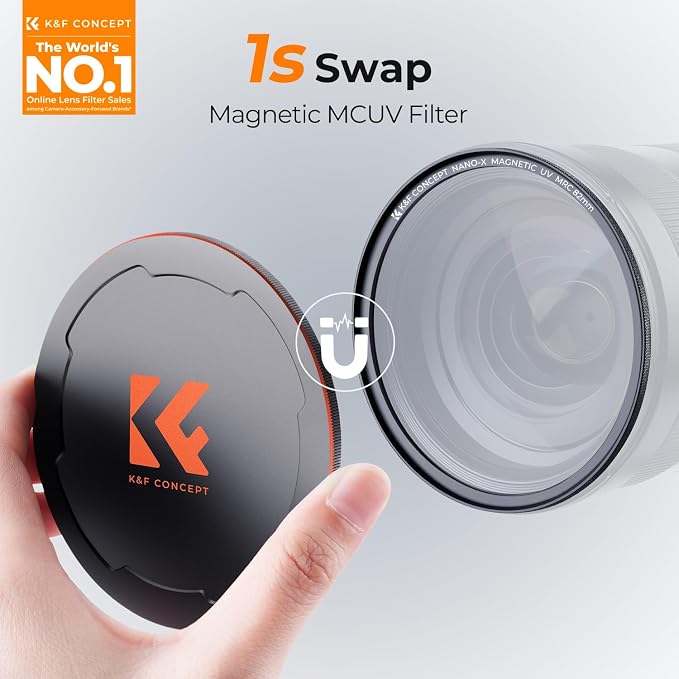 K&F CONCEPT 67mm Magnetic MC UV Lens Protection Filter + Lens Filter Cap - Image 2