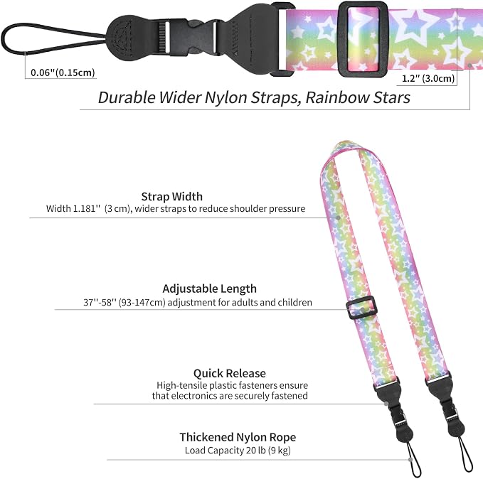 FIEIL Adjustable Shoulder Strap, Nylon Camera Strap, Comfortable Neck Strap - Image 6