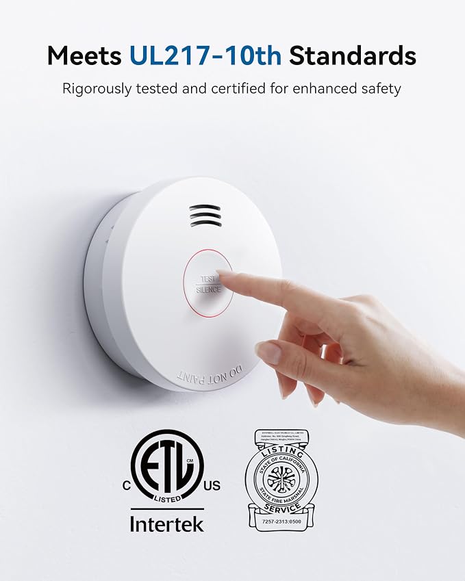 SITERWELL Smoke Detector Fire Alarms, 10 Year Battery Smoke Alarm Fire Detectors - Image 3
