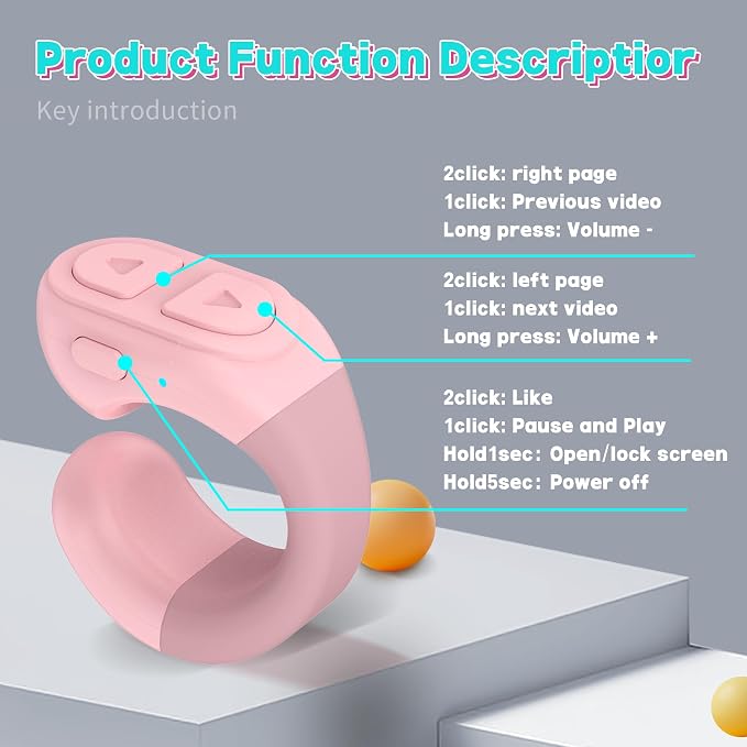 TikTok Scrolling Ring Remote, Hands‑Free Scroll/Like/Next/Volume Control - Image 9